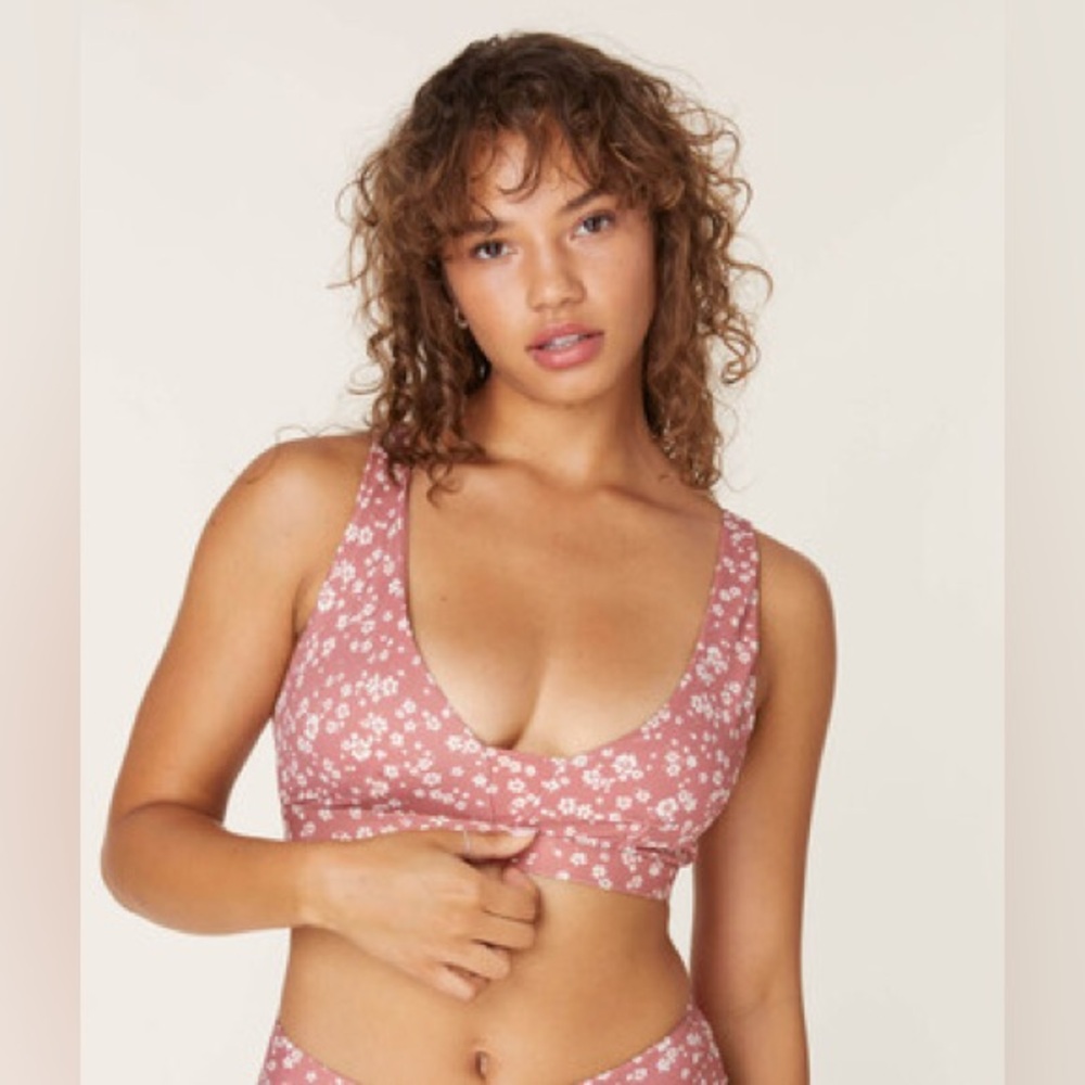 Andie Swim The Tahiti Top/Bra Ditsy Floral Rose Size S